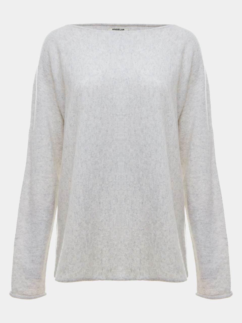 Suéter 100% Cashmere Gola Canoa Cinza