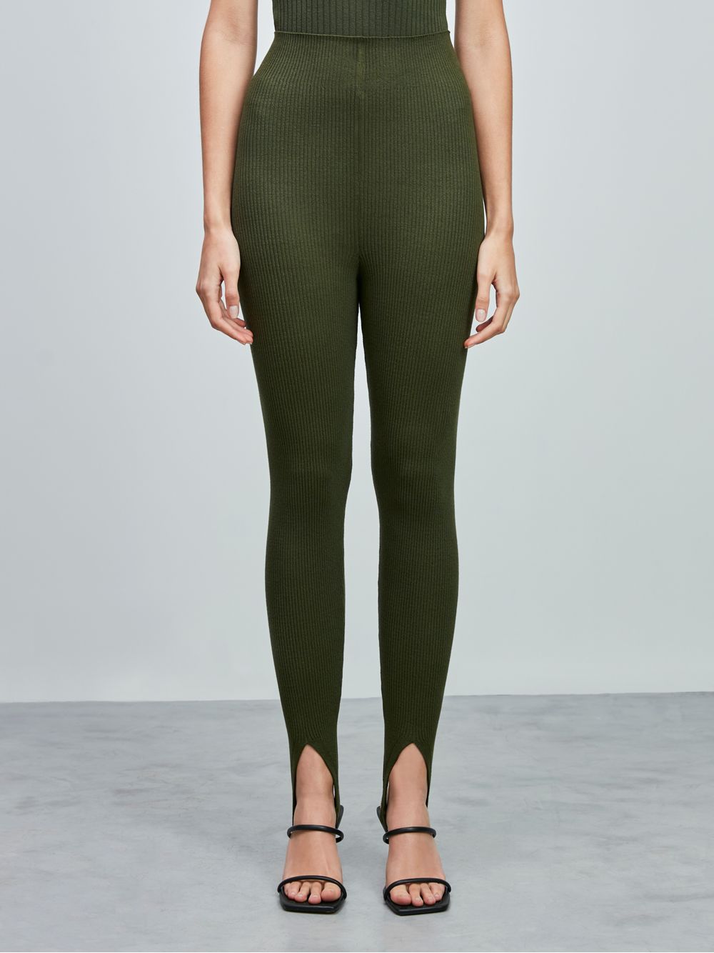 Anselmi — Calça Fuseau Canelada Matcha