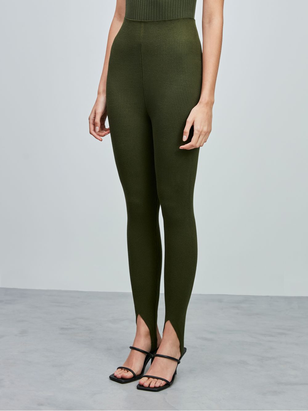 Anselmi — Calça Fuseau Canelada Matcha