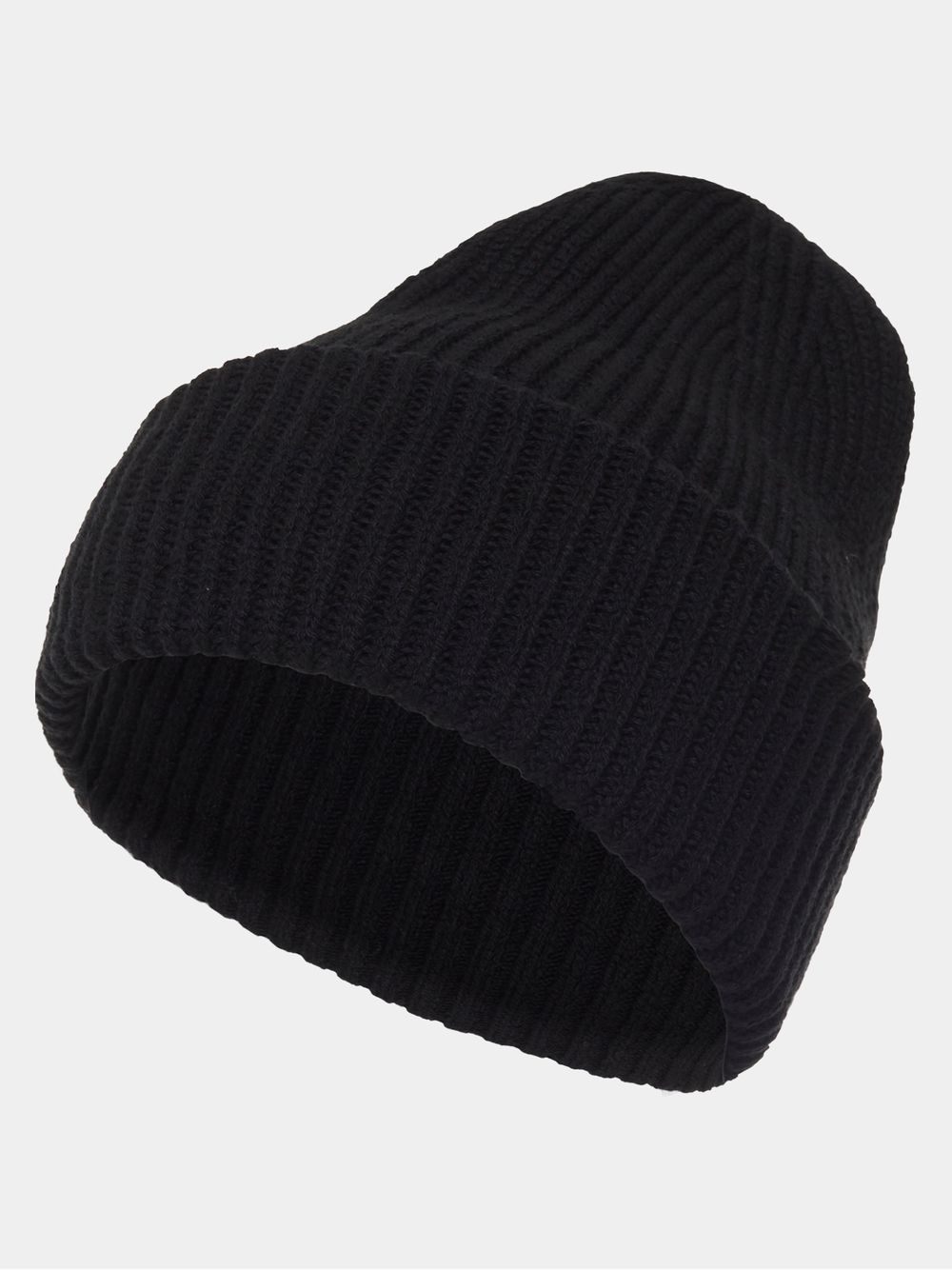 Anselmi — Gorro em Tricô Canelado Preto