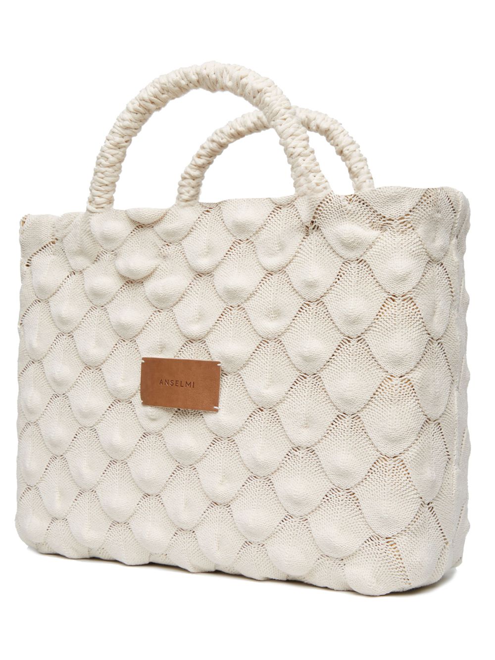 Anselmi — Bolsa Escama 38 x 37 cm Cru