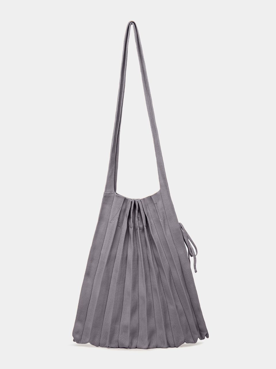 Bolsa Sanfonada em Tricô Cinza
