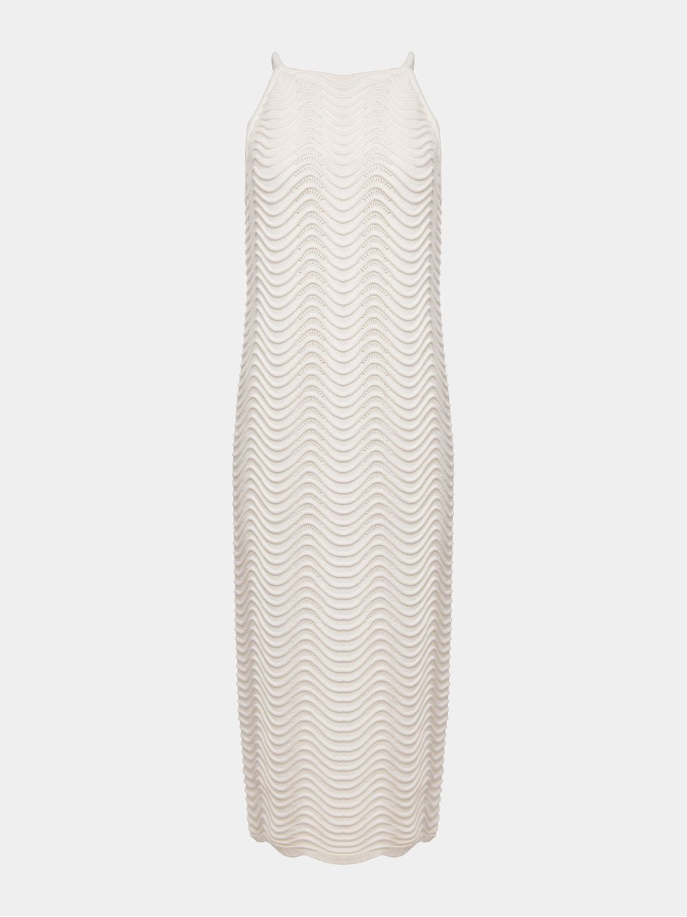 Anselmi — Vestido Midi Ondas Off White