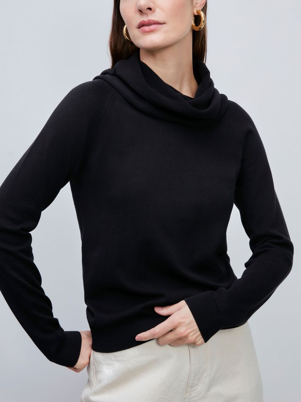 Blusa Básica com Gola Alta Preto