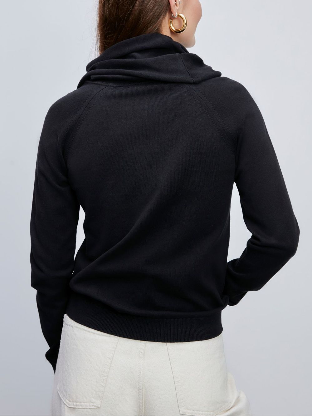 Anselmi — Blusa Básica com Gola Alta Preto