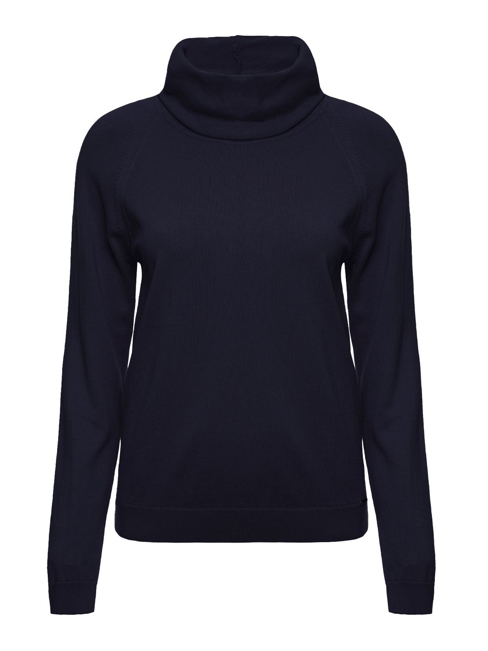 Anselmi — Blusa Básica com Gola Alta Azul Meia Noite