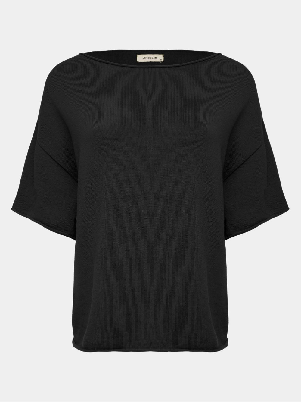 Anselmi — Blusa Básica Decote Canoa Preto