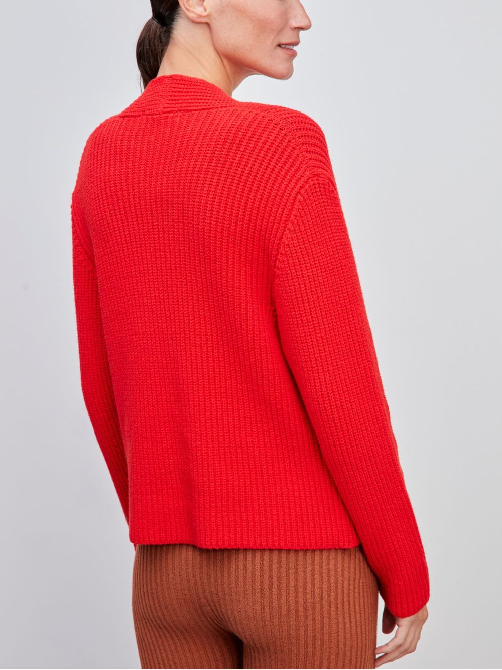 Anselmi — Cardigan Curto com Bolsos Vermelho