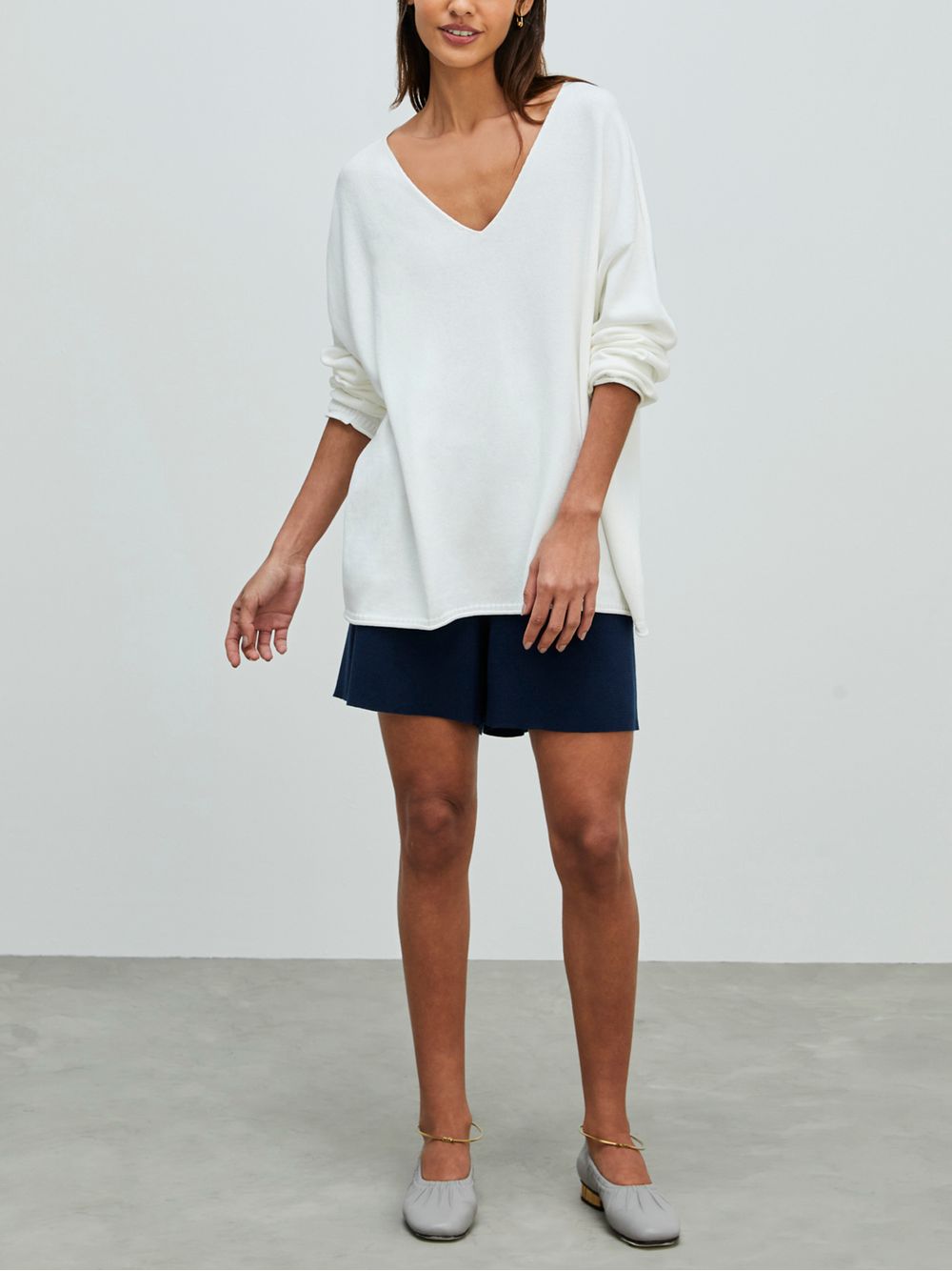 Anselmi — Suéter Amplo 100% Algodão Off White
