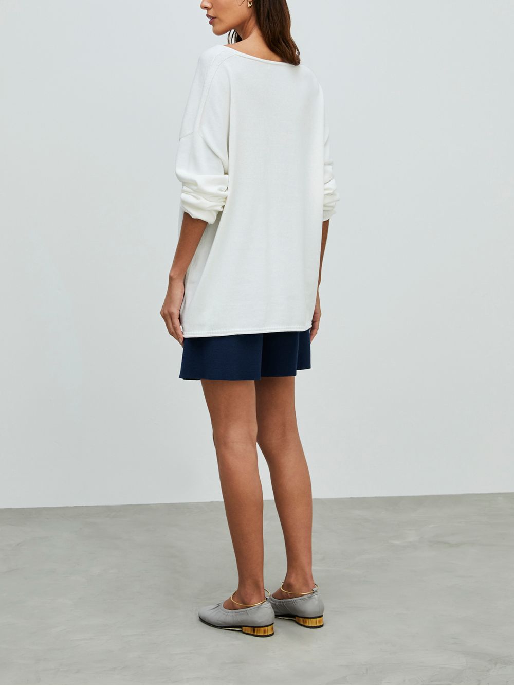 Anselmi — Suéter Amplo 100% Algodão Off White