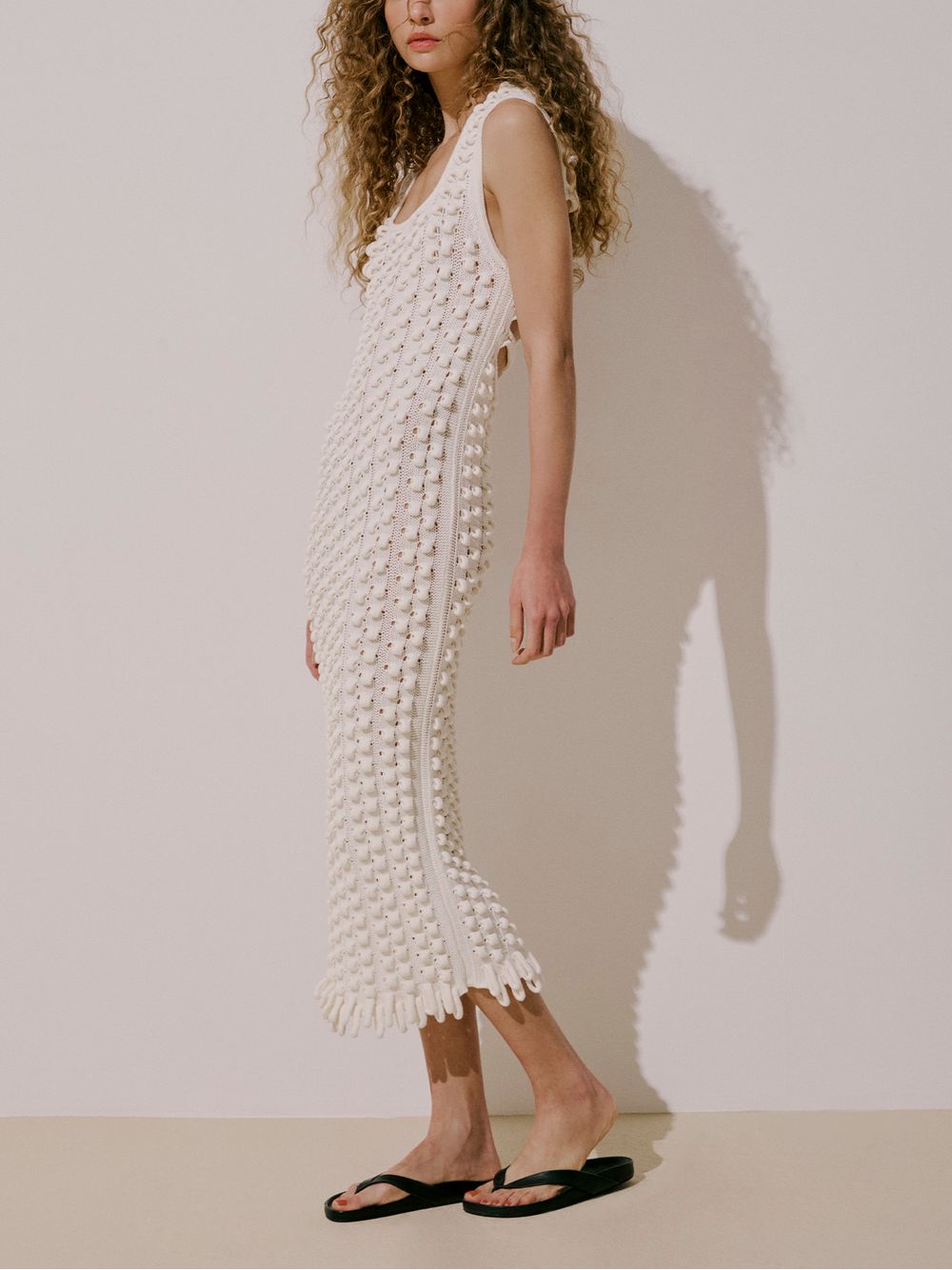 Anselmi — Vestido Alças Midi Off White