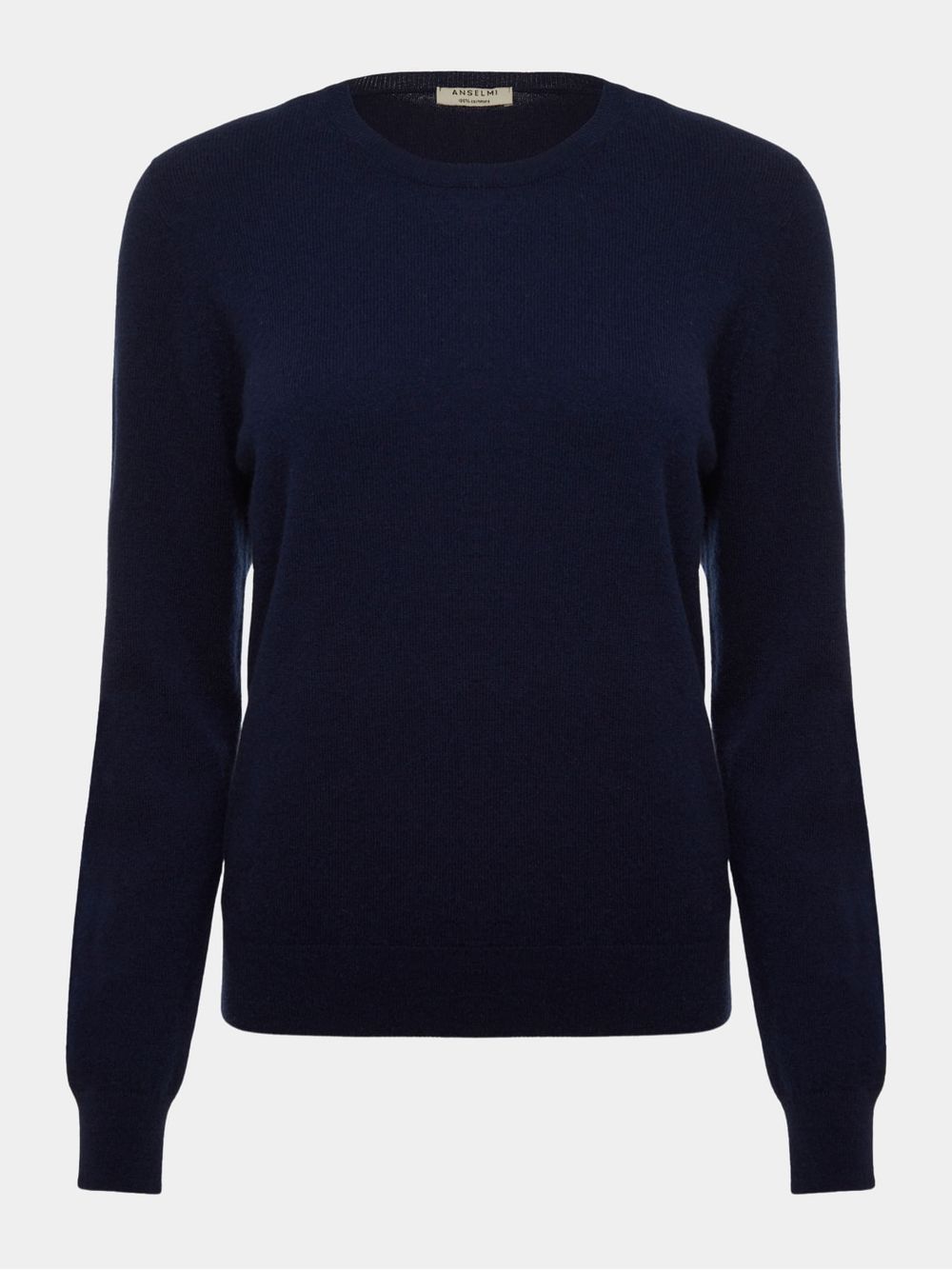 Anselmi — Básica 100% Cashmere Gola Redonda Marinho
