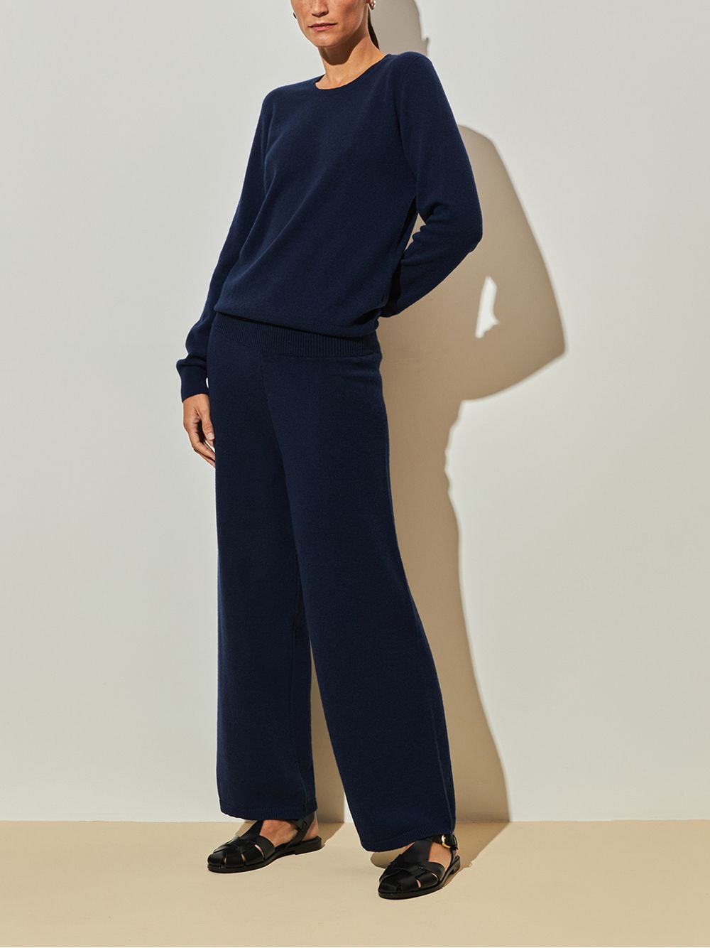 Anselmi — Básica 100% Cashmere Gola Redonda Marinho
