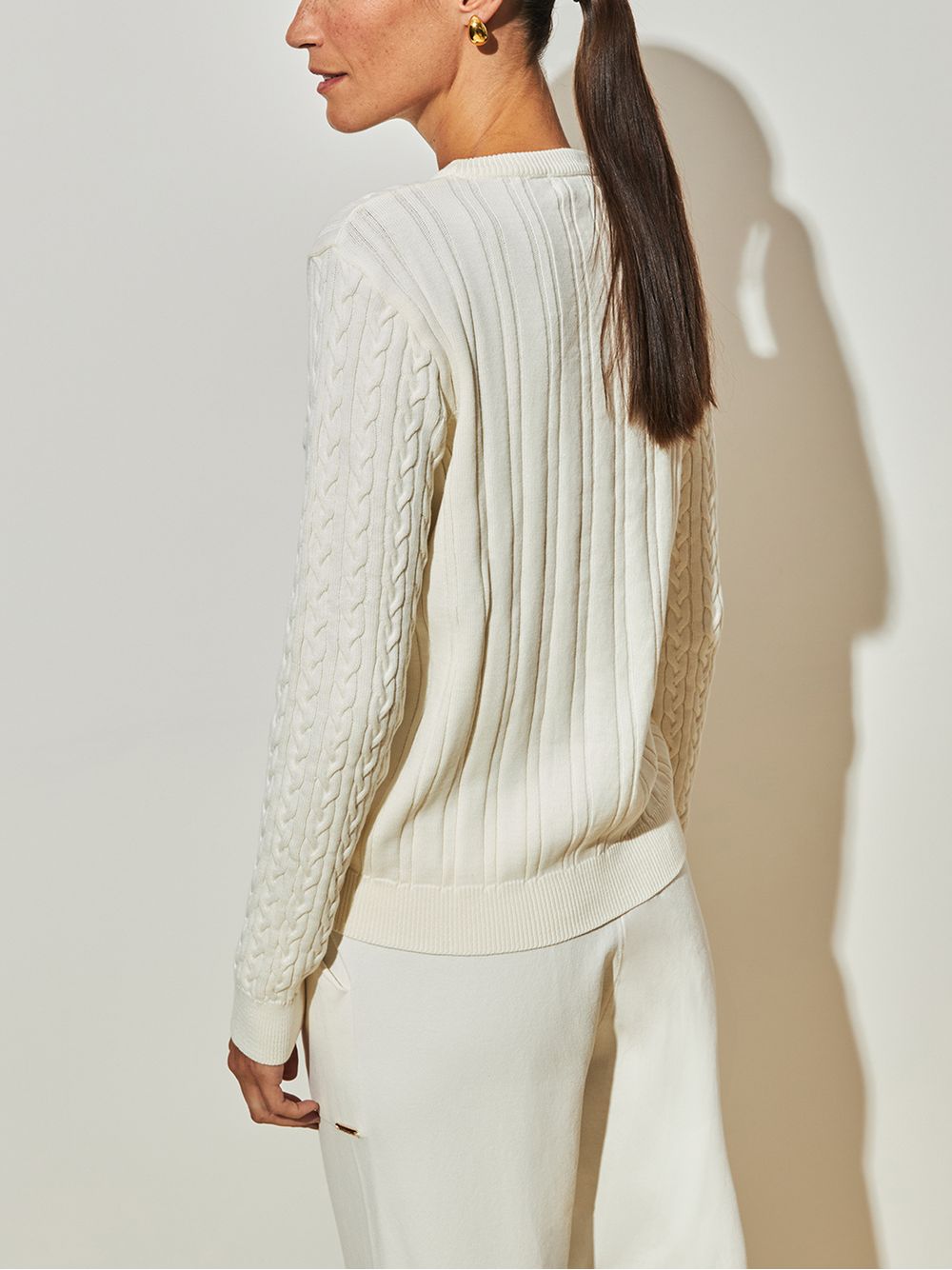 Anselmi — Suéter Básico Tranças Off White