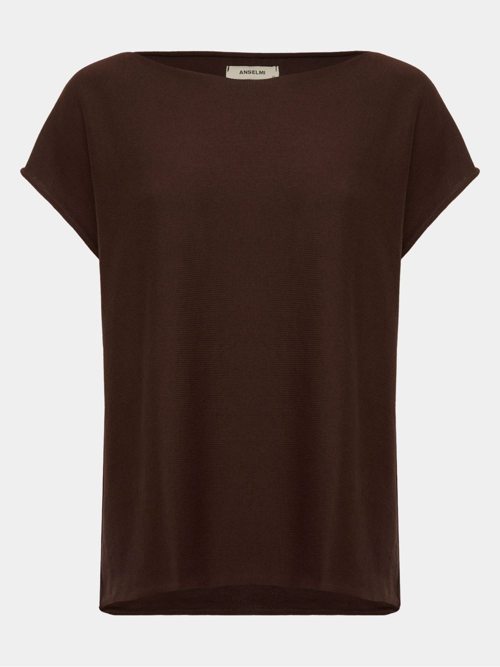Anselmi — Blusa Ampla Decote Canoa Chocolate