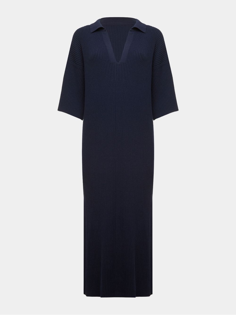 Anselmi — Vestido Reto Gola Polo Azul Meia Noite