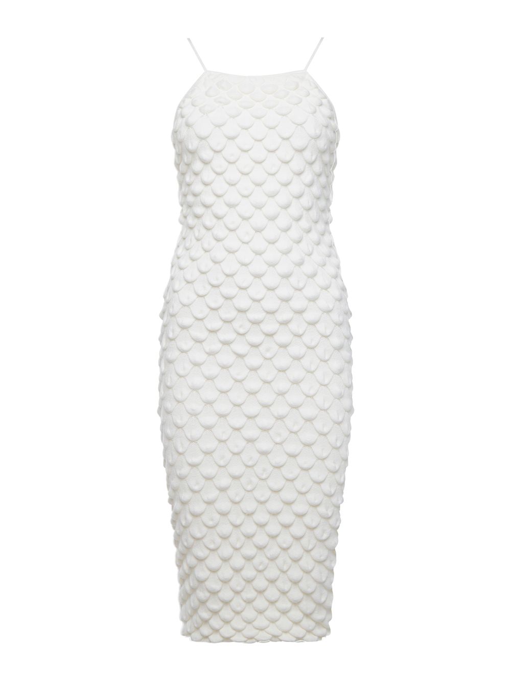 Anselmi — Vestido Midi Escamas Off White