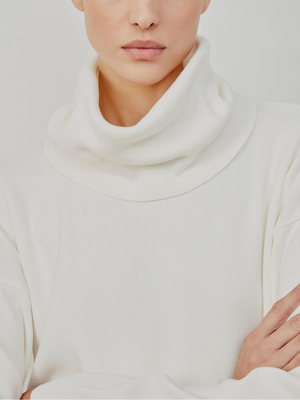 Anselmi — Blusa Gola Alta Cava Reta Off White