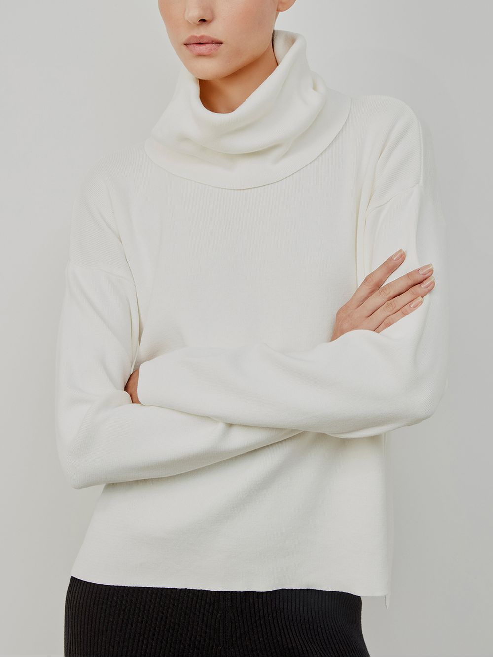 Anselmi — Blusa Gola Alta Cava Reta Off White
