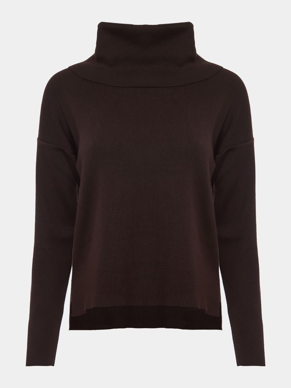 Blusa Gola Alta Cava Reta Chocolate