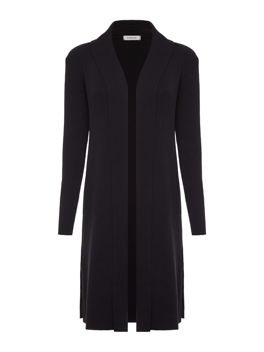 Anselmi — Cardigan Alongado com Fendas Preto