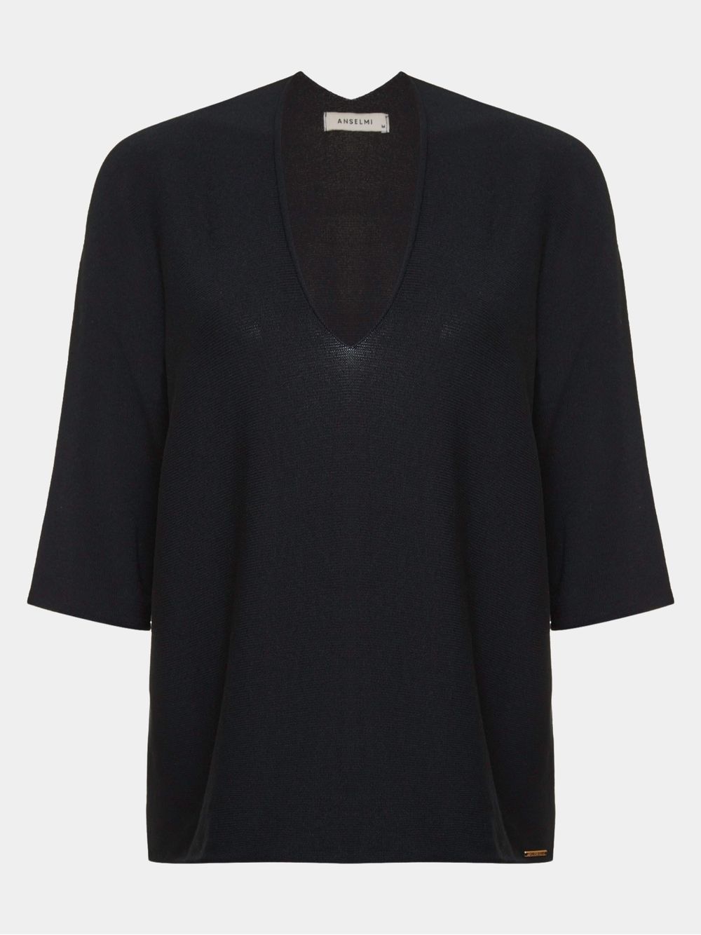 Anselmi — Blusa 3D Mangas Curtas Preto
