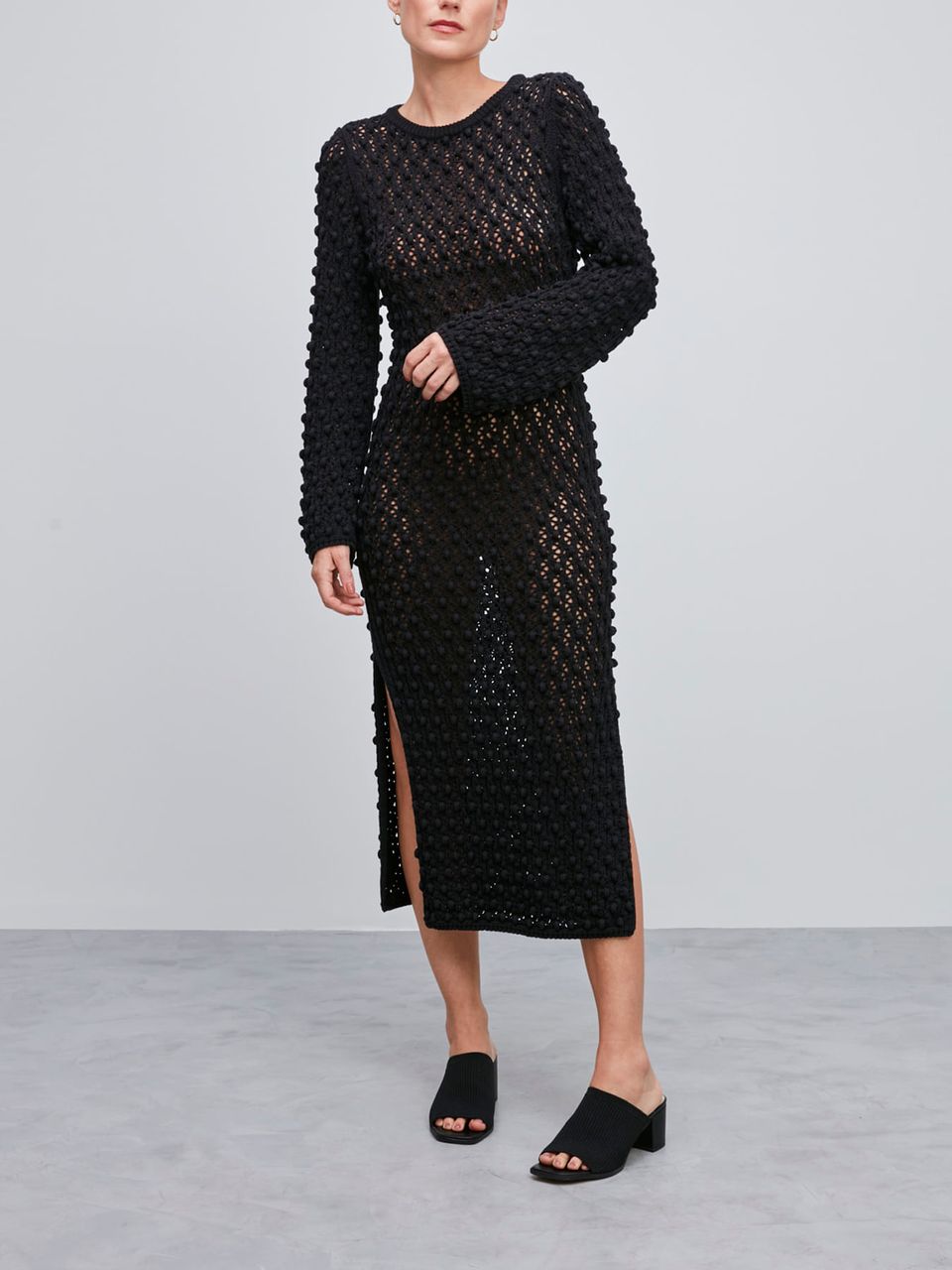 Vestido em Ponto Pipoca Preto