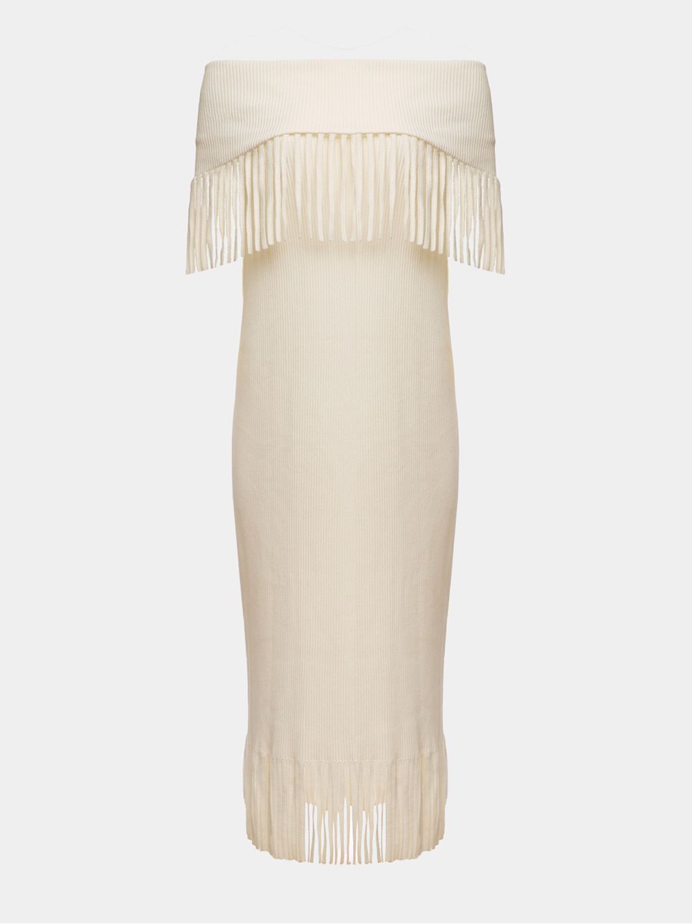 Anselmi — Vestido Franjas Off white