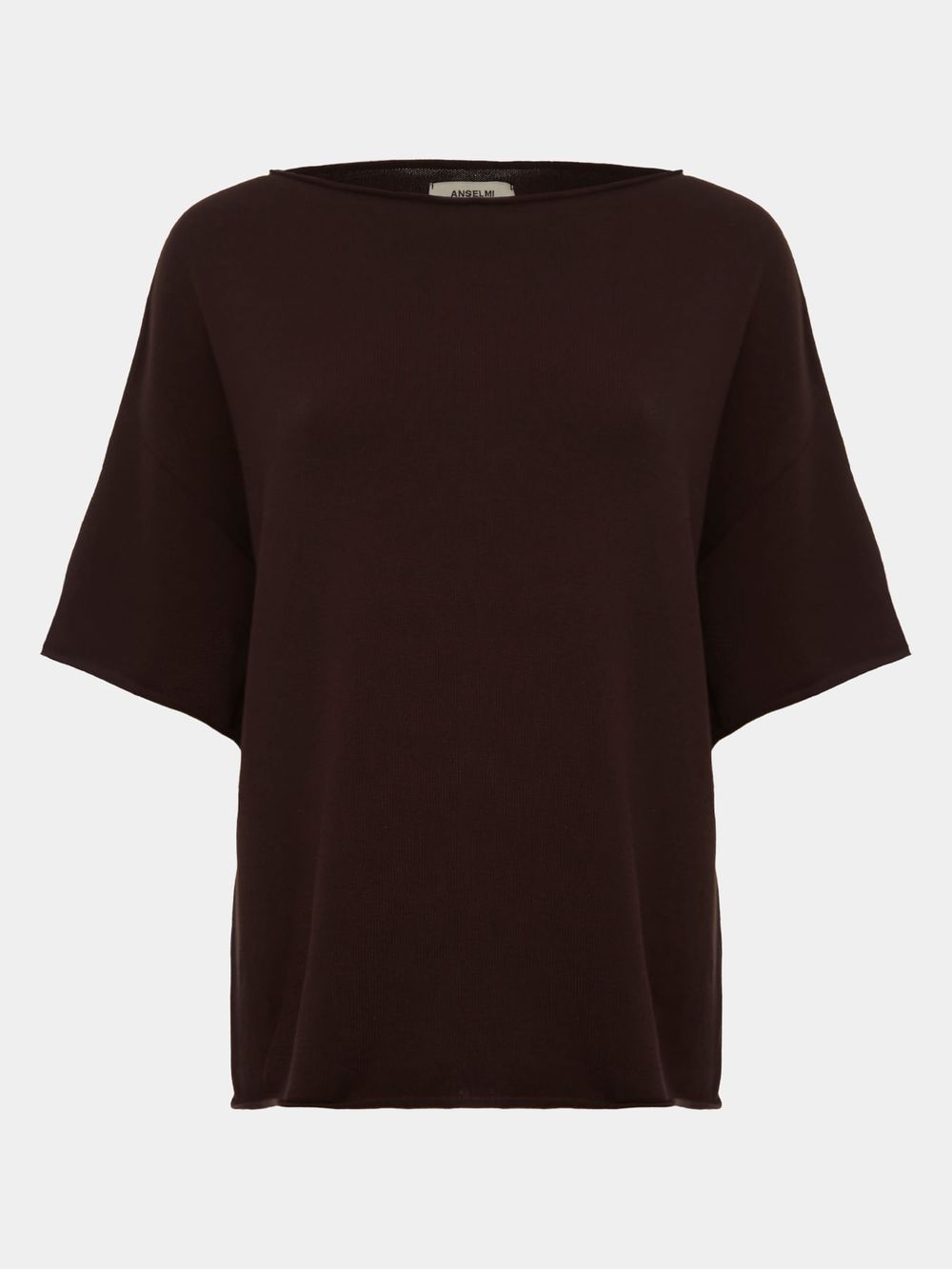 Anselmi — Blusa Básica Decote Canoa Chocolate