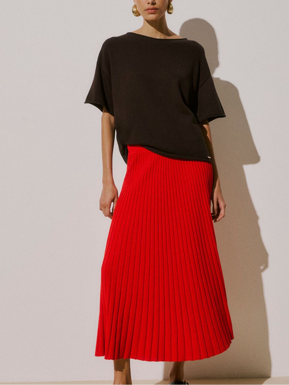 Anselmi — Blusa Básica Decote Canoa Chocolate