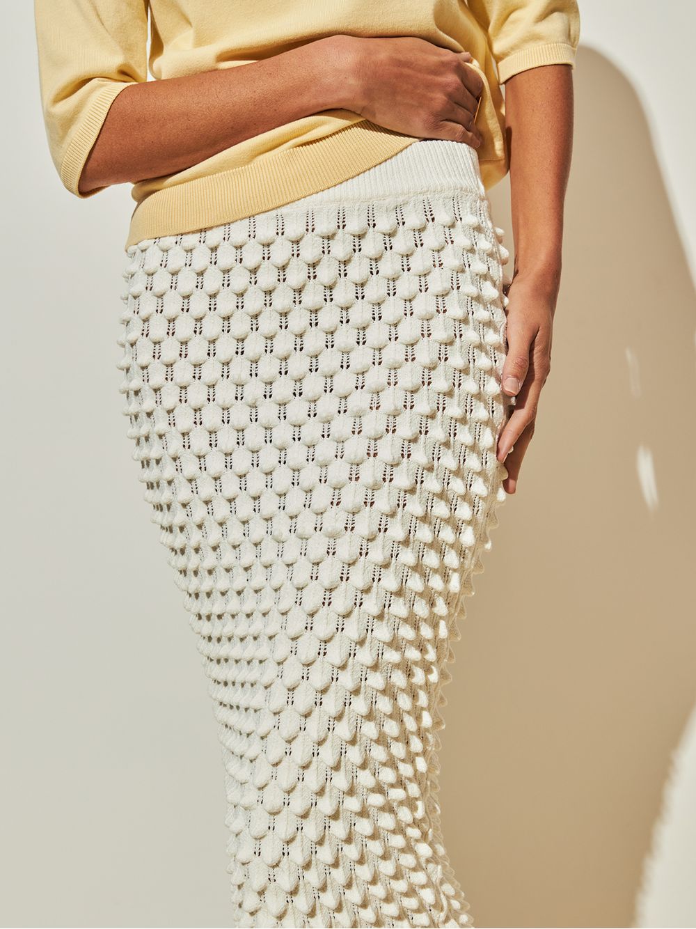 Anselmi — Saia Midi Colméia Off White