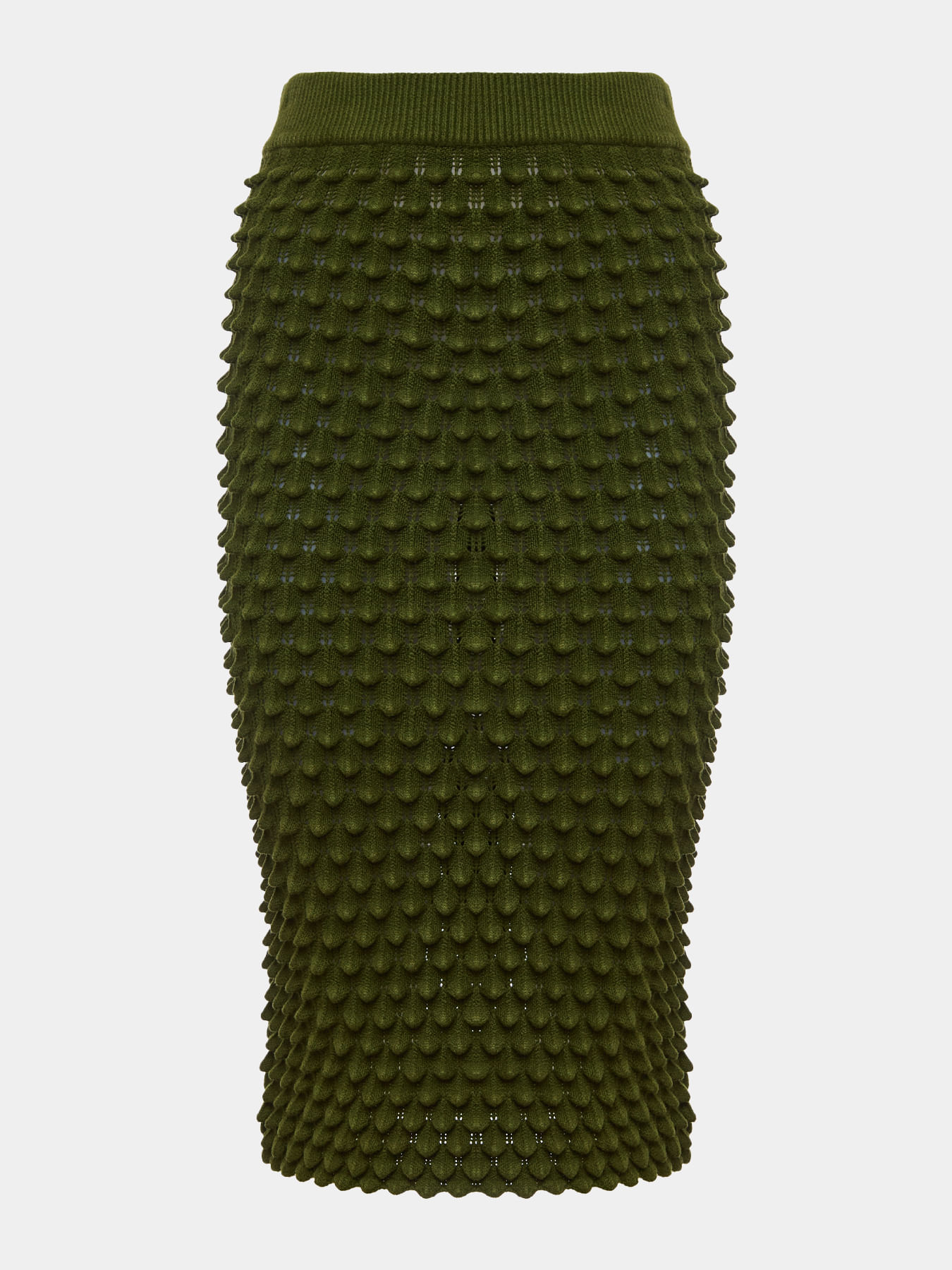 Saia Midi Colméia Matcha — Anselmi