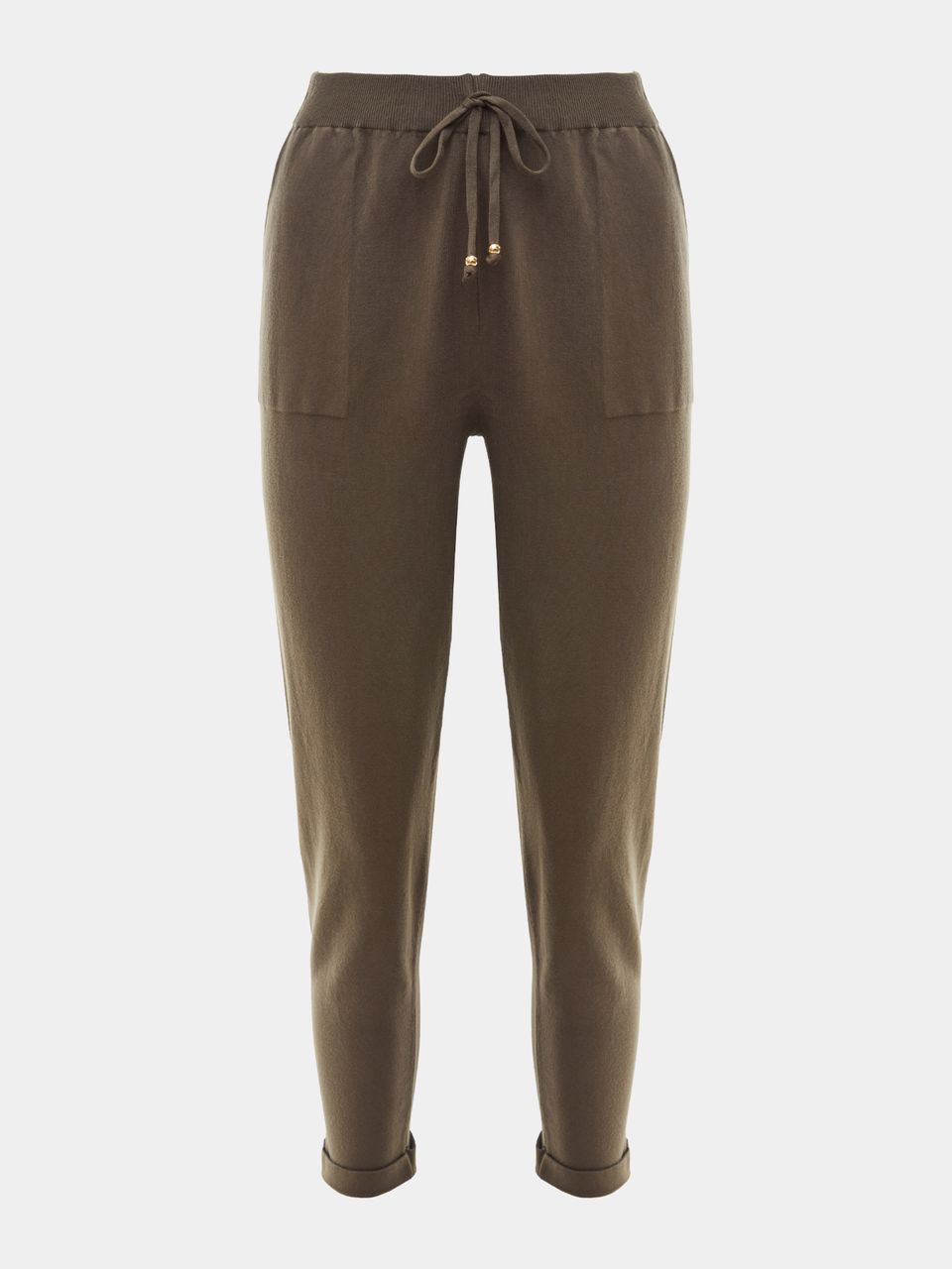 Calça em Tricô com Barra Italiana Militar