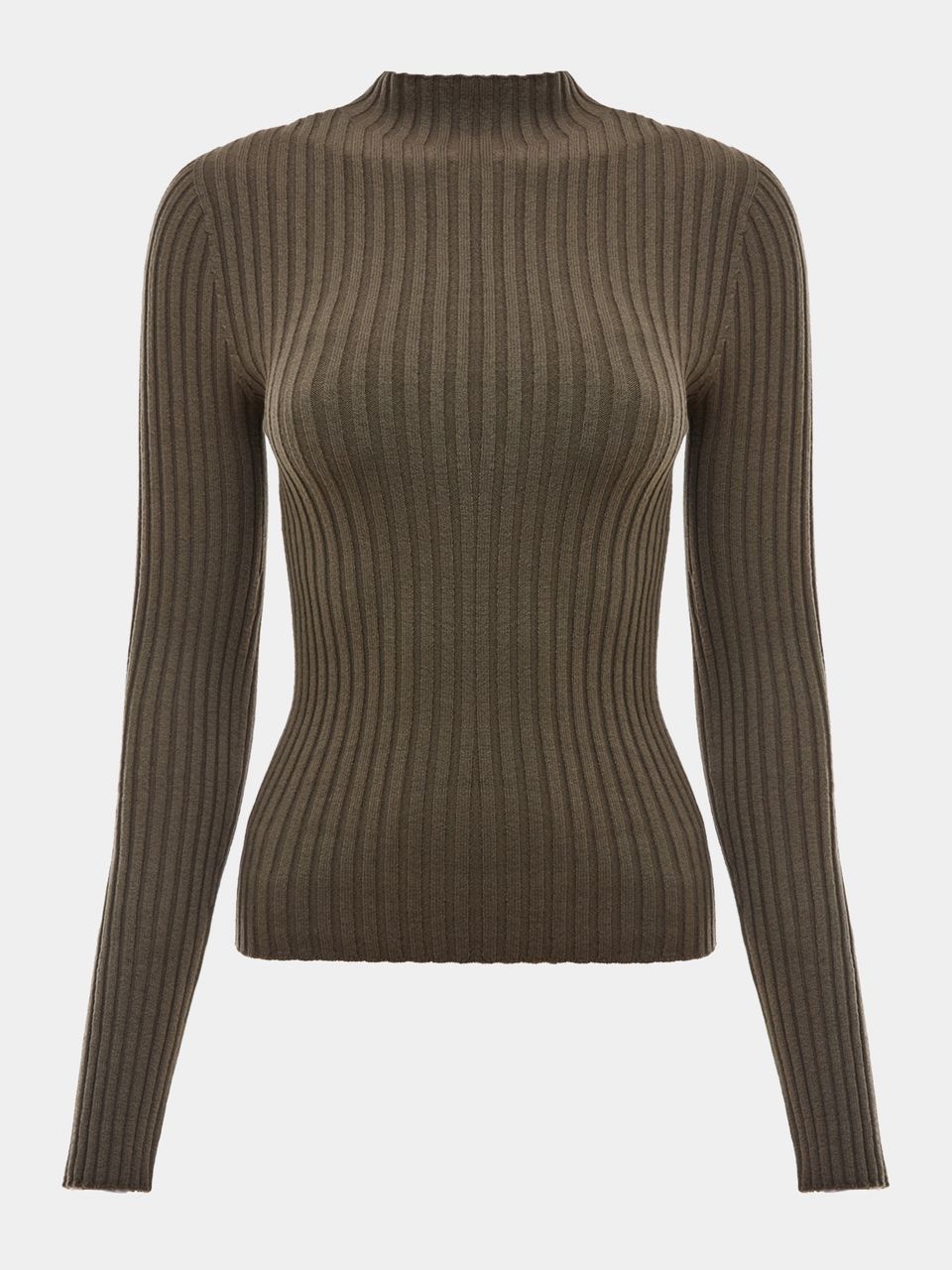 Blusa Canelada Gola Chaminé Militar