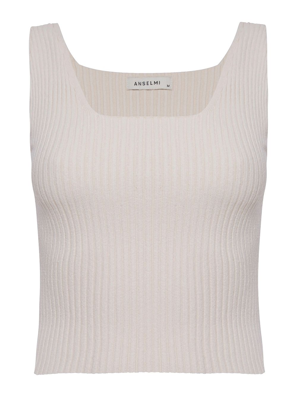 Anselmi — Top Cropped Decote Quadrado Cru