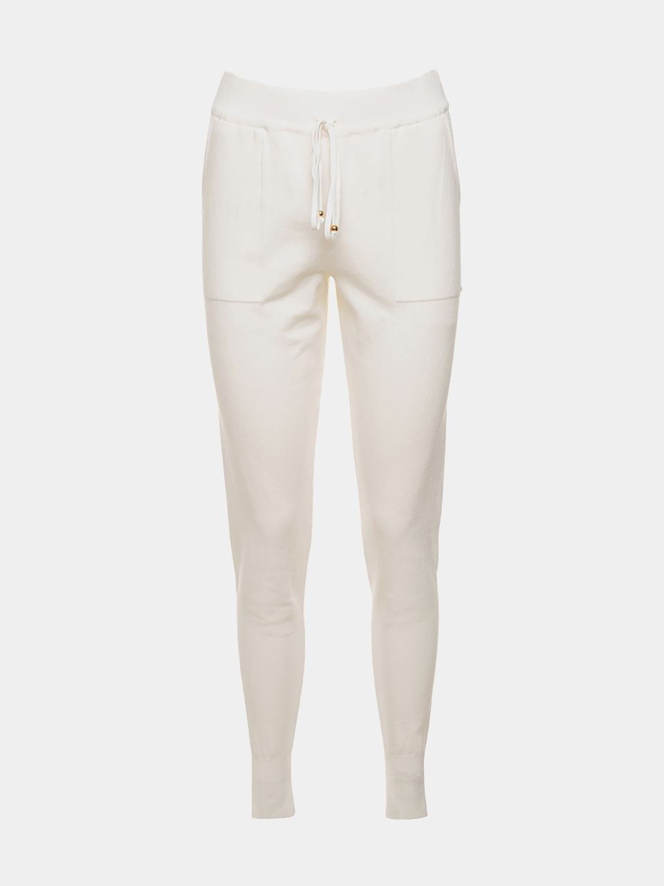 Calça de Tricô Barra Elástica Off White