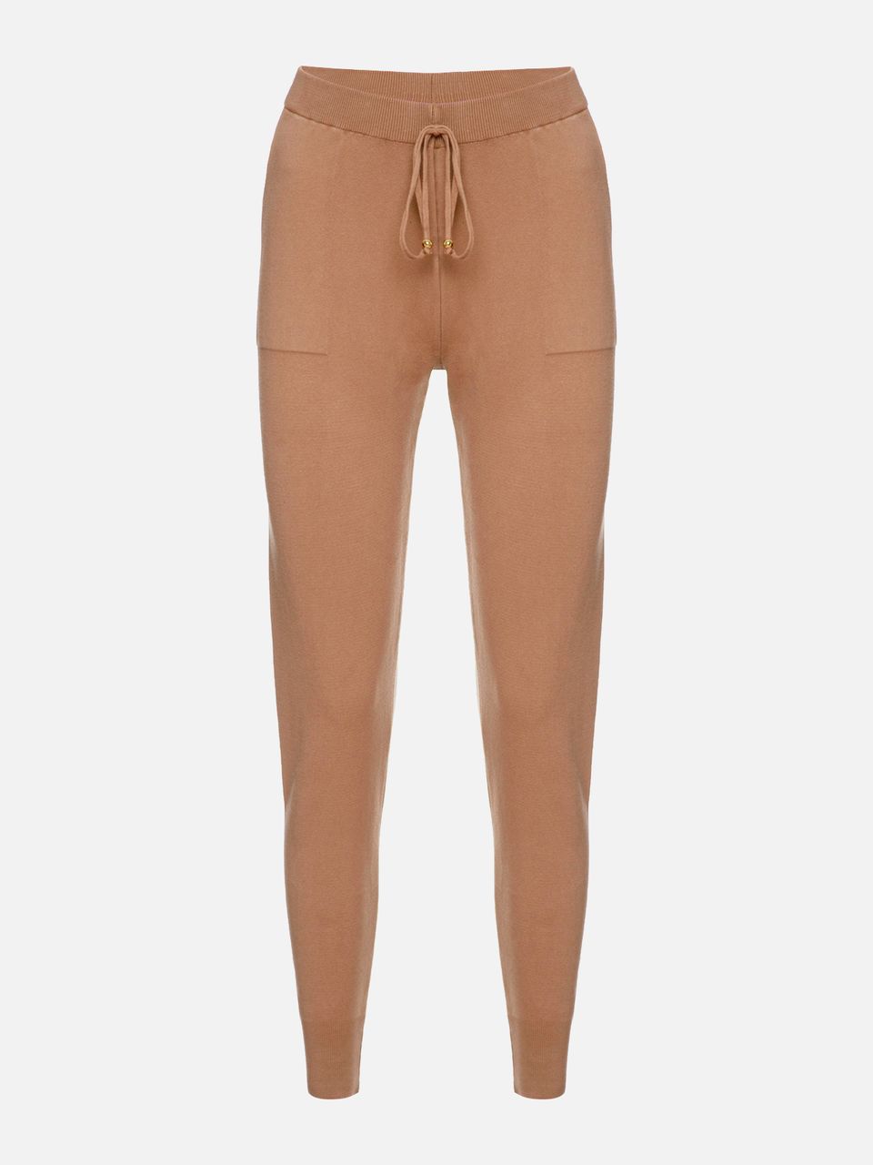 Calça de Tricô Barra Elástica Camelo