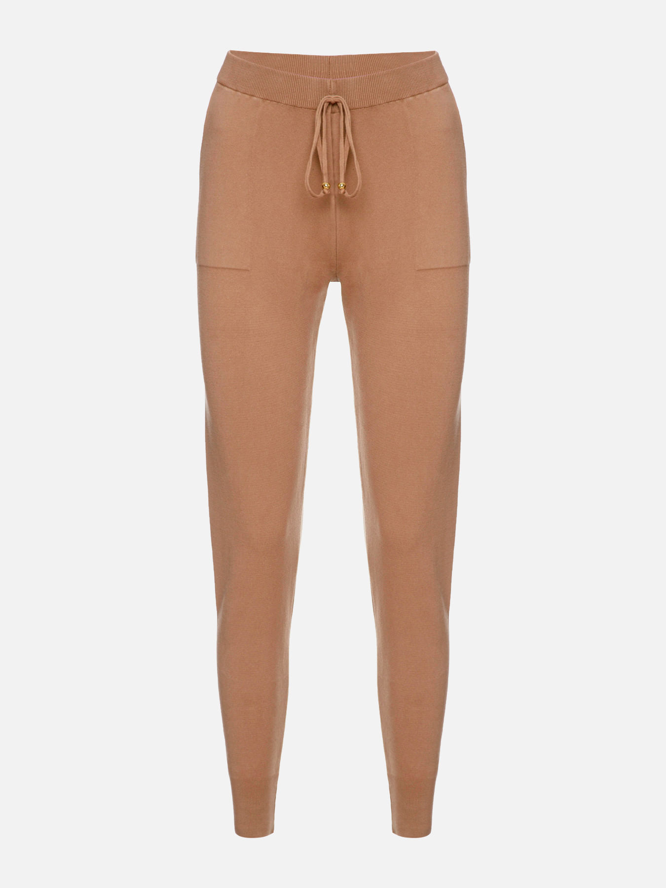 Calça de Tricô Barra Elástica Camelo — Anselmi