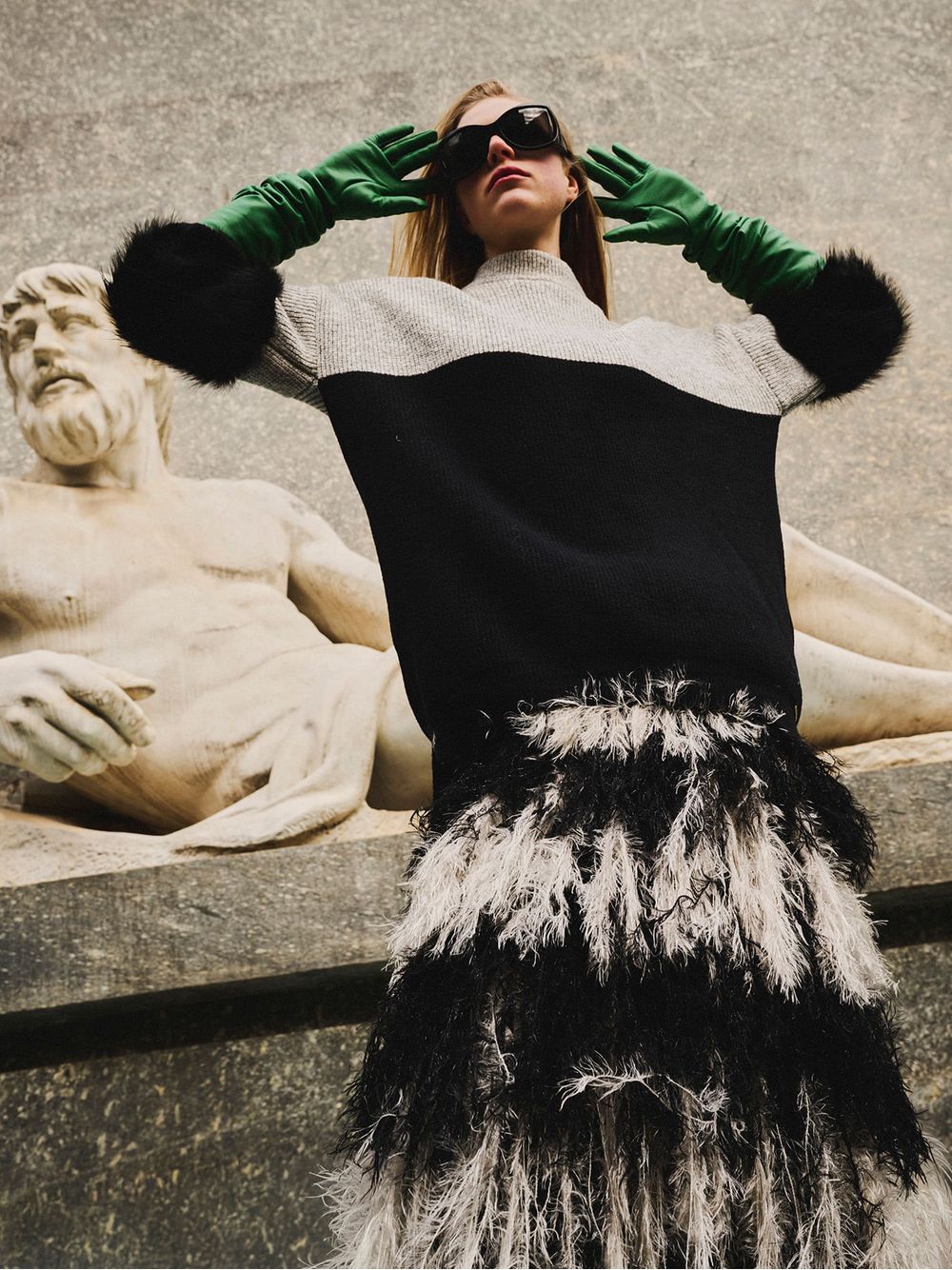 Anselmi — Maxipull Faixa Fur Preto