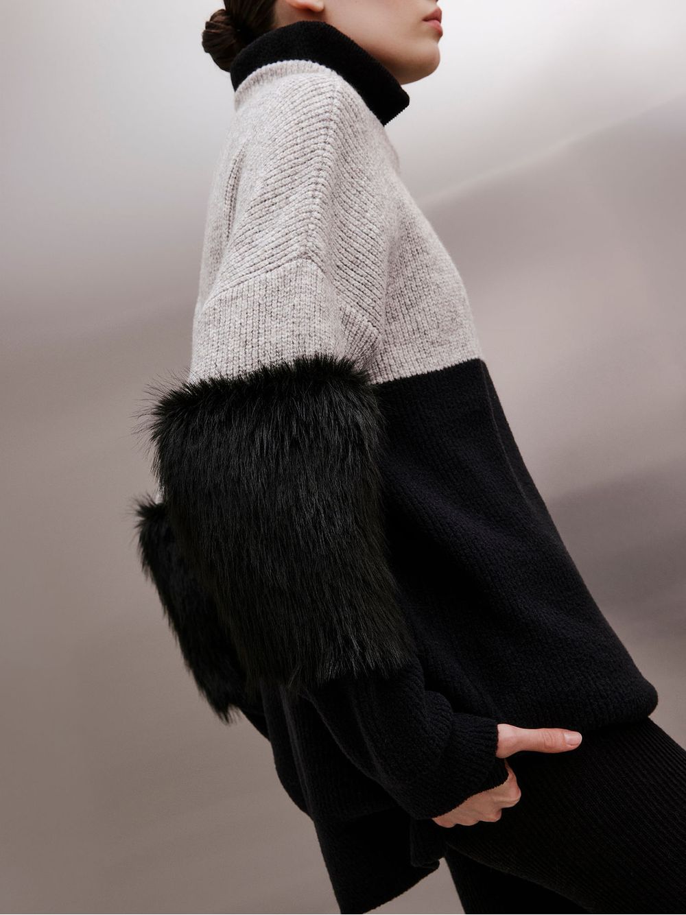 Anselmi — Maxipull Faixa Fur Preto