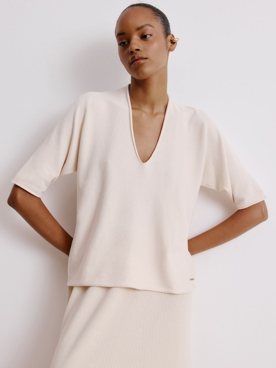 Blusa 3d Mangas Curtas Cru