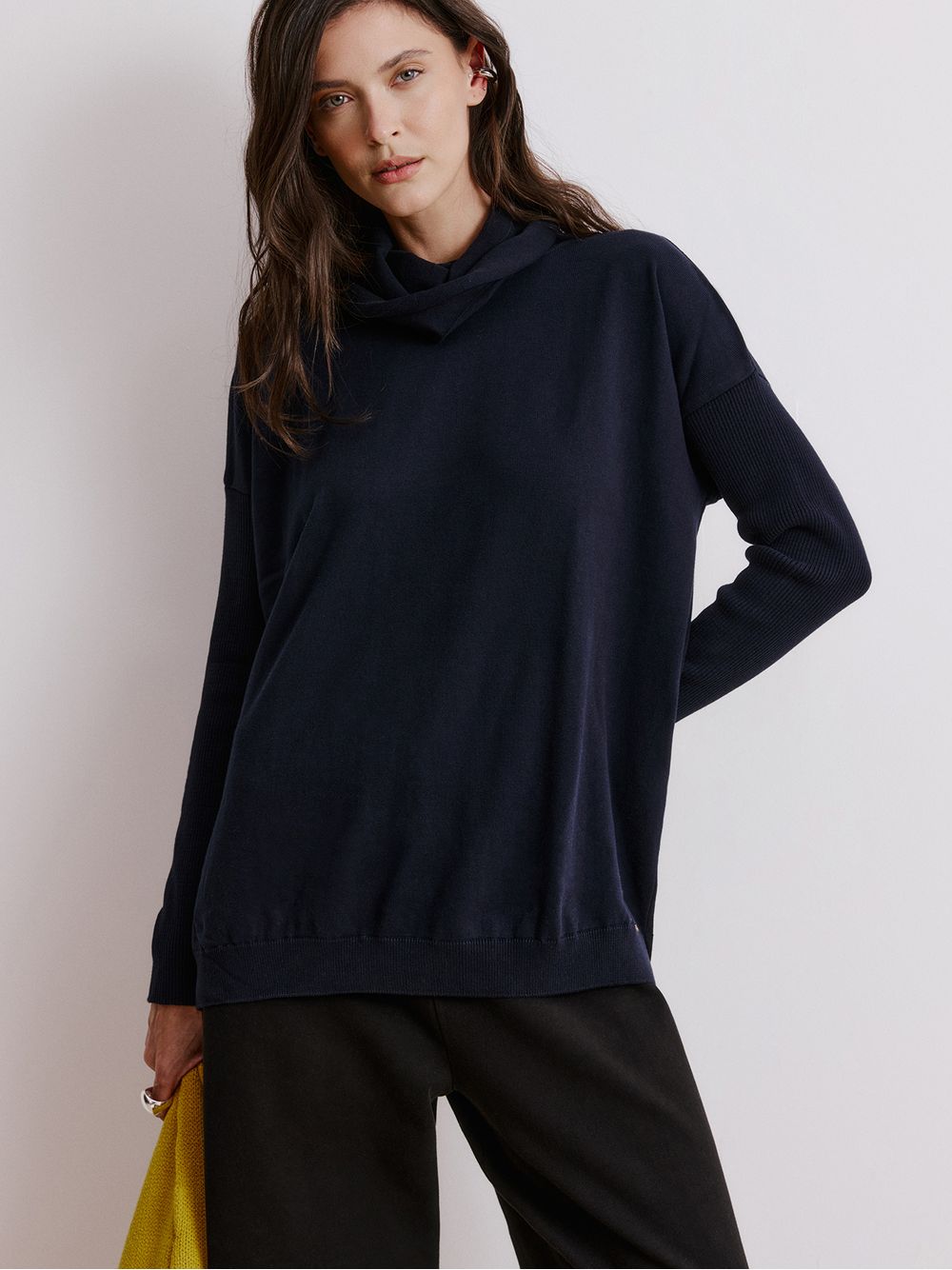 Anselmi — Blusa Anselmi Gola Boba Azul Meia Noite