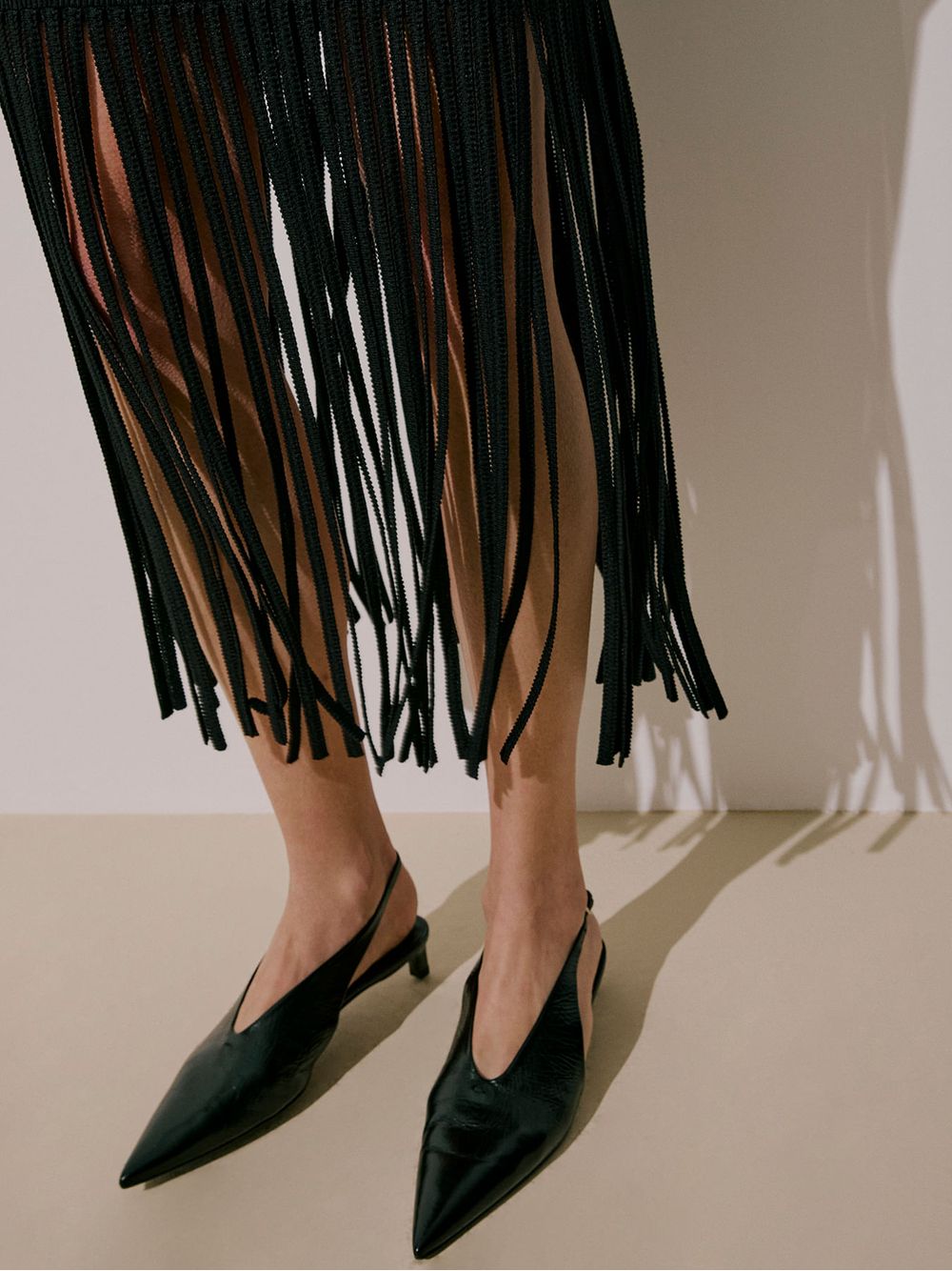 Anselmi — Vestido Franjas Preto