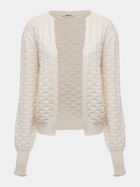 Casaco Tricot Estruturado Cru — Anselmi