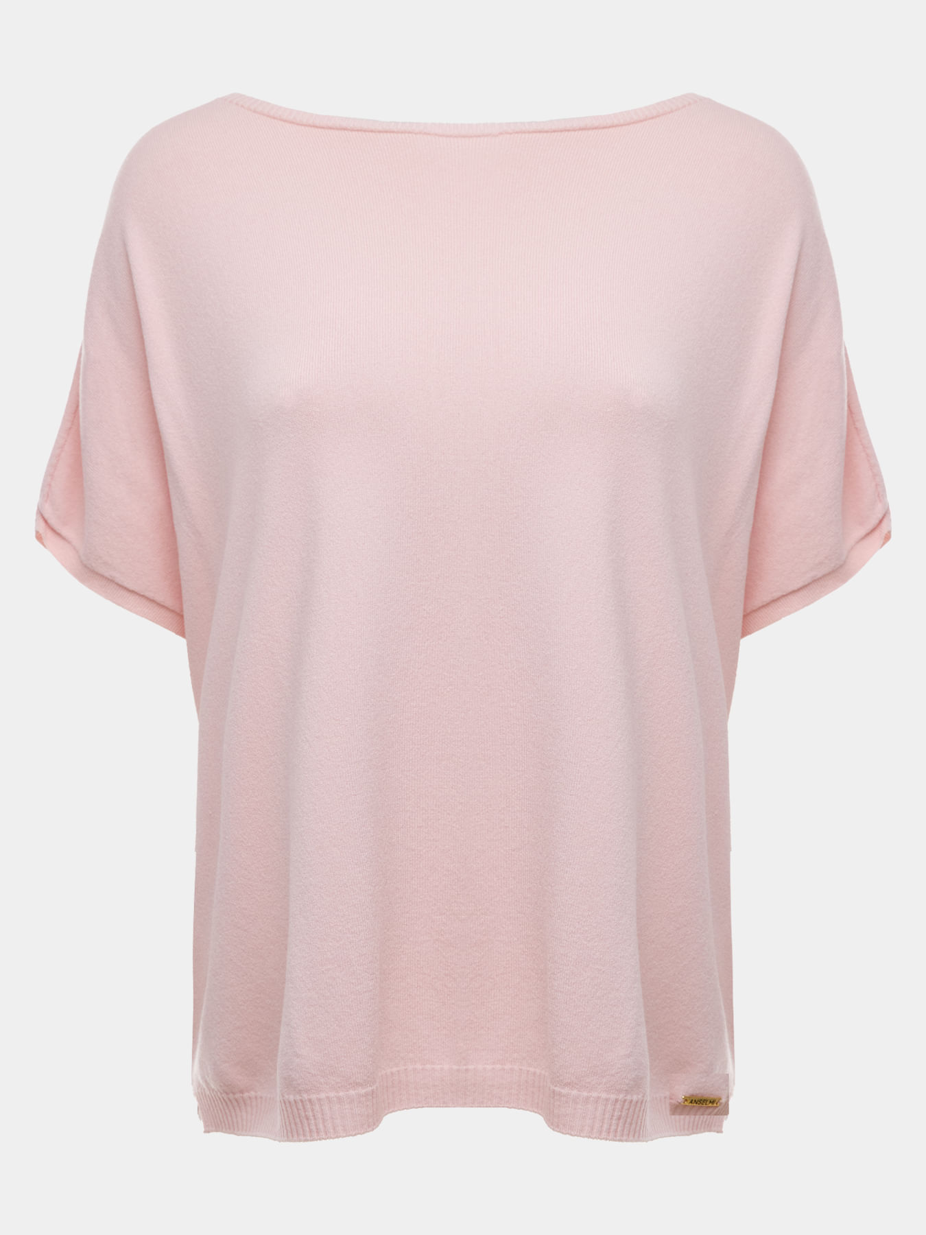 T-Shirt Ampla Decote Canoa Blush — Anselmi