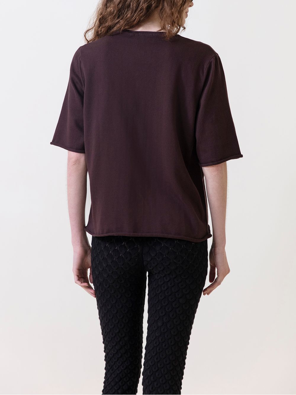 Anselmi — Blusa Básica Manga Rolinho Chocolate