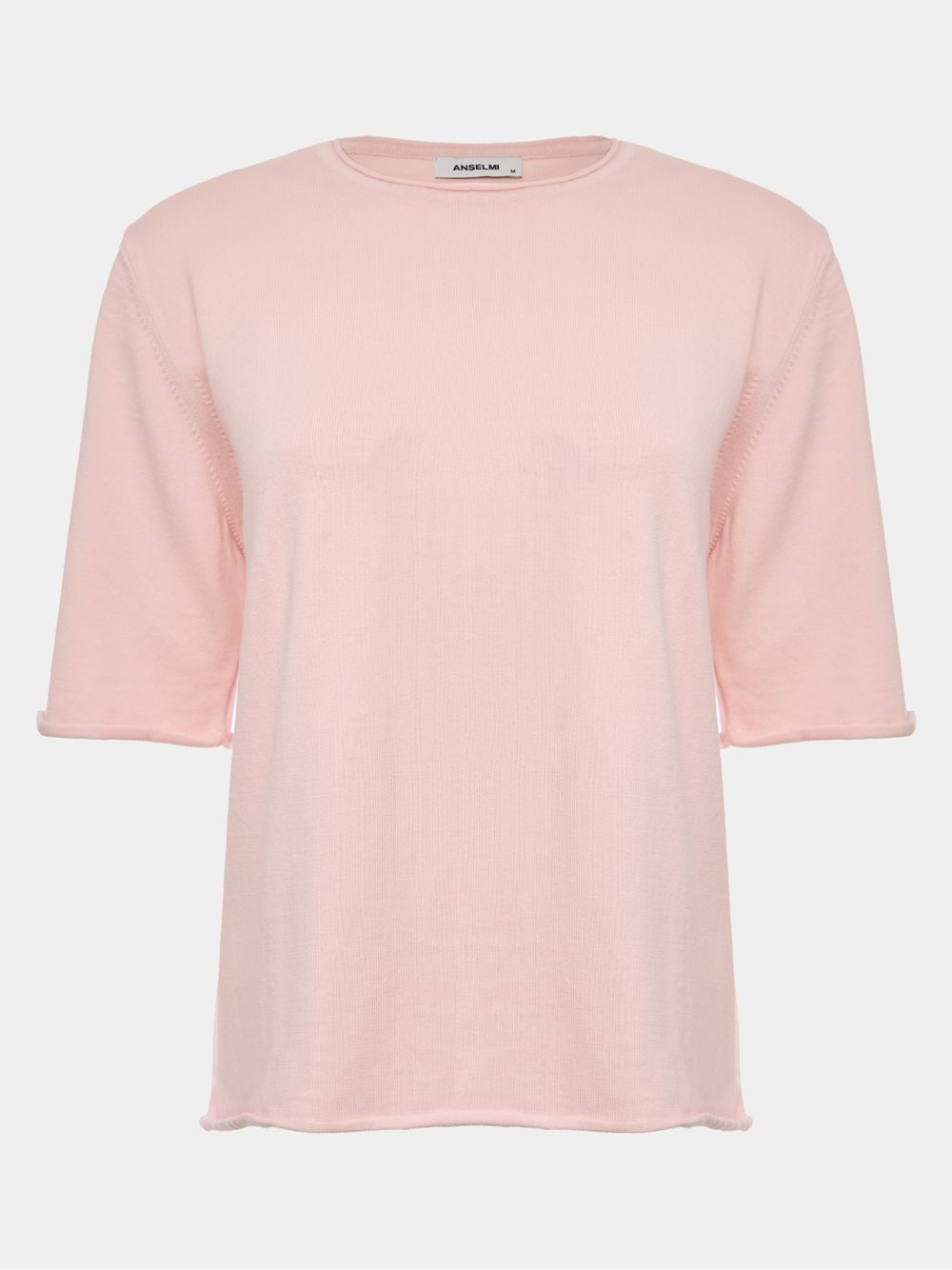 Anselmi — Blusa Básica Manga Rolinho Blush
