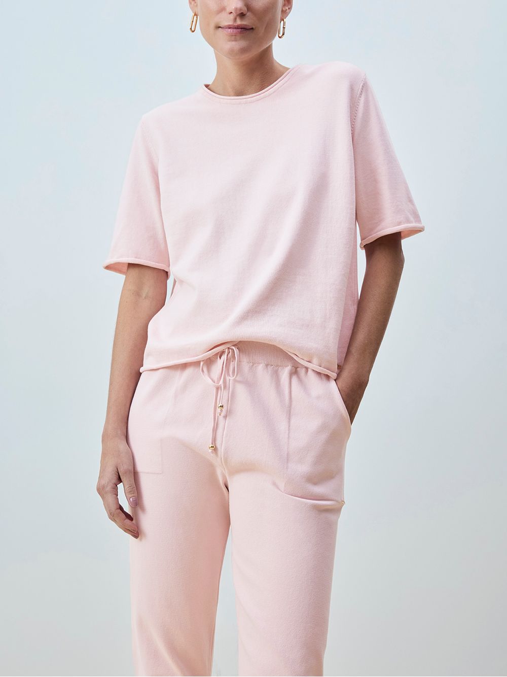 Anselmi — Blusa Básica Manga Rolinho Blush