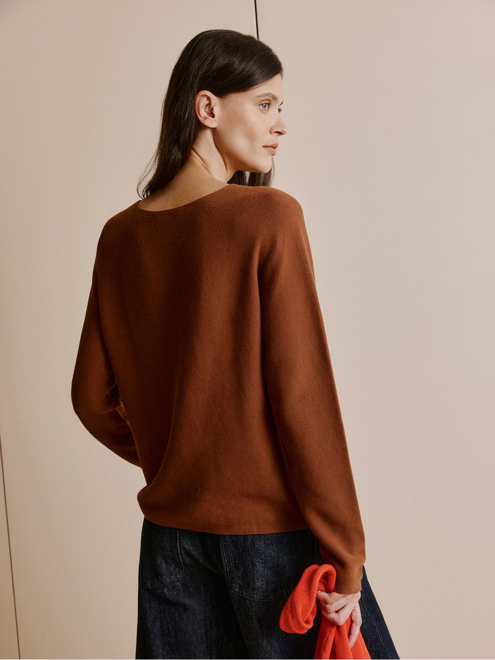 Anselmi — Blusa Manga Longa 3D Camurça