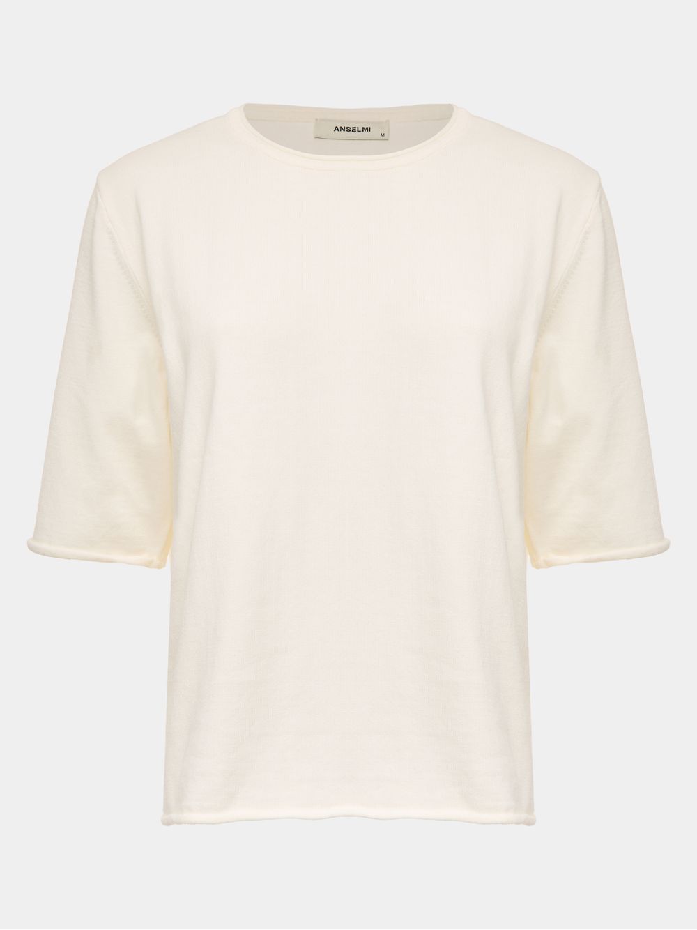 Anselmi — Blusa Básica Manga Rolinho Off White